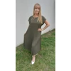Kép 2/4 - Pliszírozott maxi ruha khaki