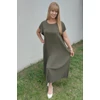 Kép 4/4 - Pliszírozott maxi ruha khaki