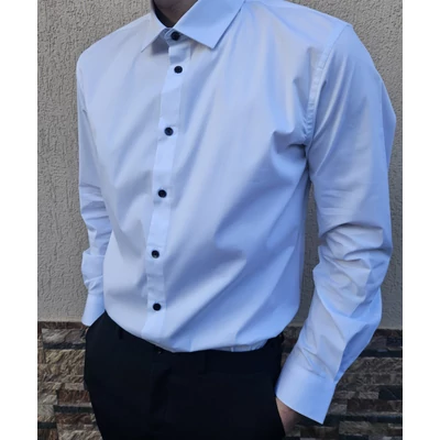 Goldenland férfi hosszúujjú fehér ing slim fit