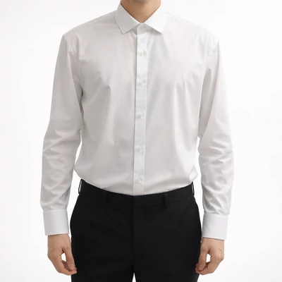 Ares fehér hosszúujjú bambusz ing slim fit
