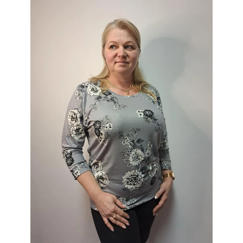 Virágos passzés felső plus size