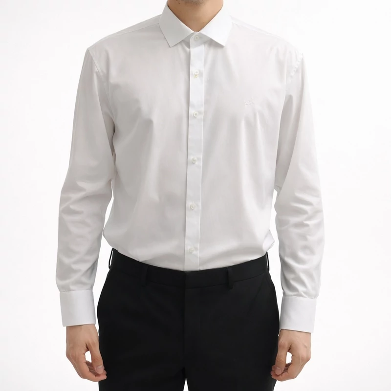 Ares fehér hosszúujjú bambusz ing slim fit