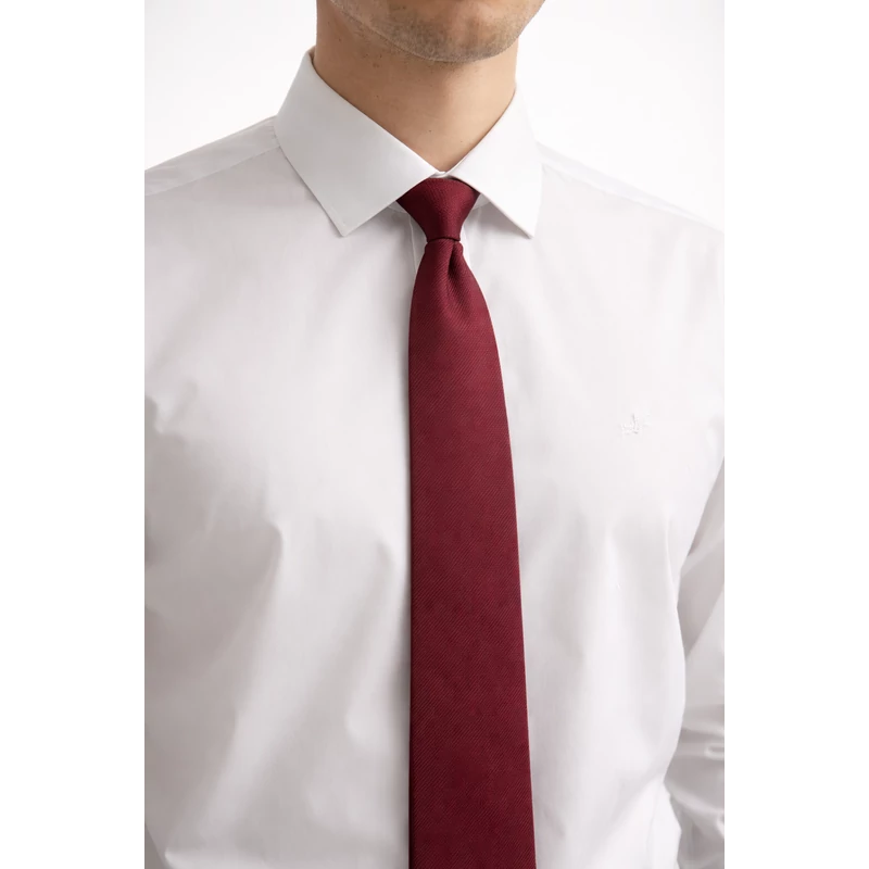 Ares fehér hosszúujjú bambusz ing slim fit