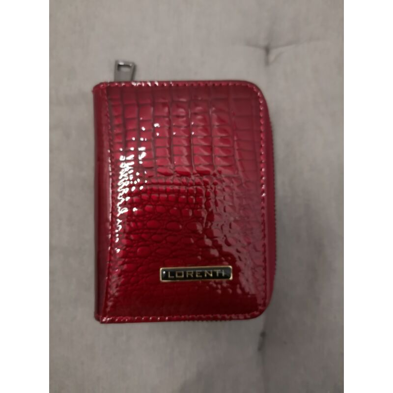 Piros kicsi cipzáros bőrpénztárca