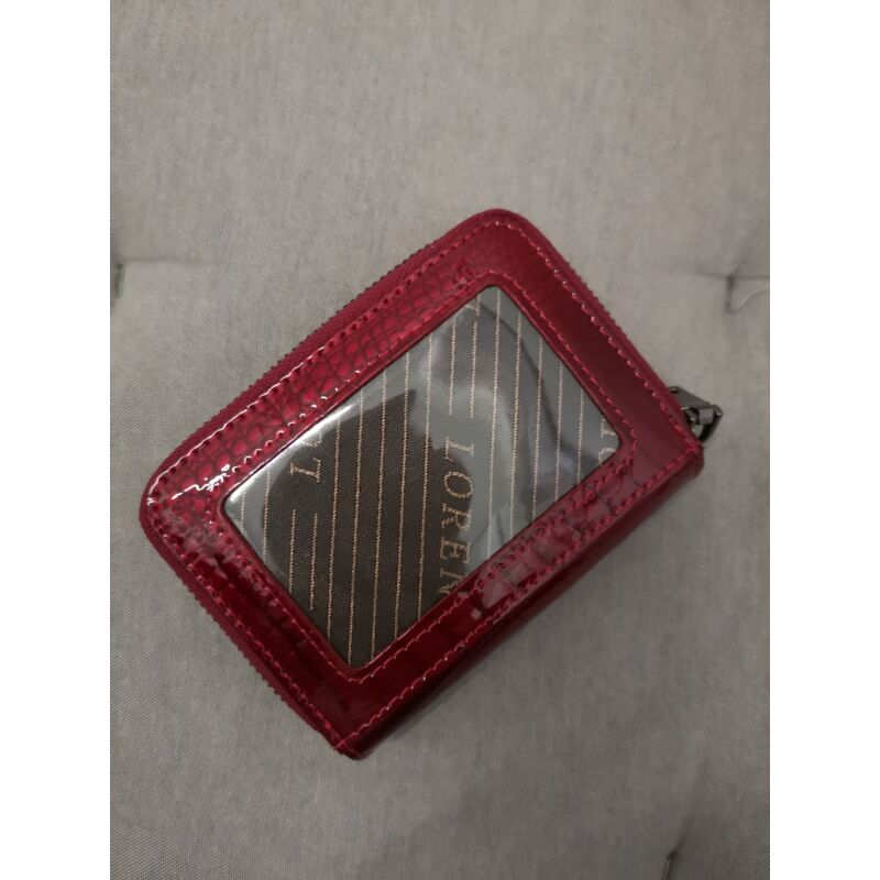 Piros kicsi cipzáros bőrpénztárca
