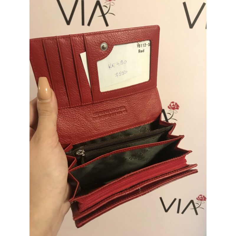 VIA 55 piros lakk pénztárca
