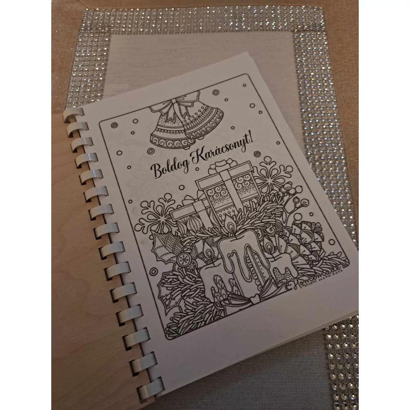 Egyedi gravírozott mandala karácsonyi kifestő 