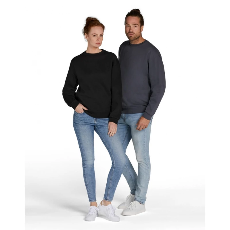 Unisex kereknyakú pulóver fekete