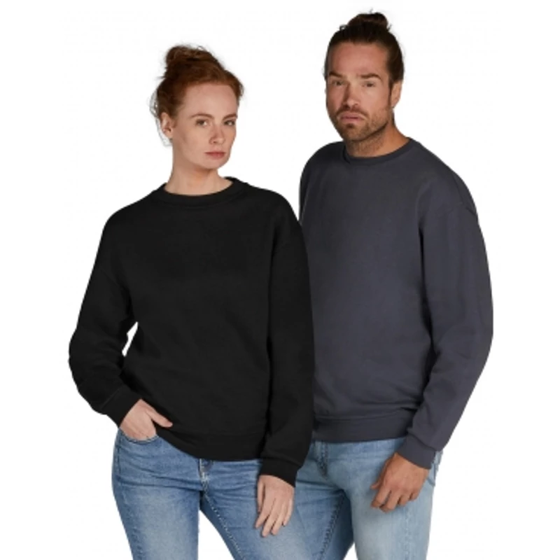 Unisex kereknyakú pulóver fekete