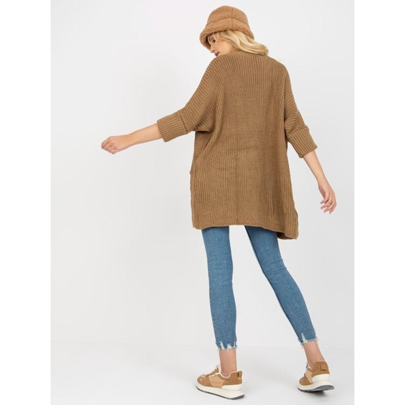 Női zsebes kardigán camel