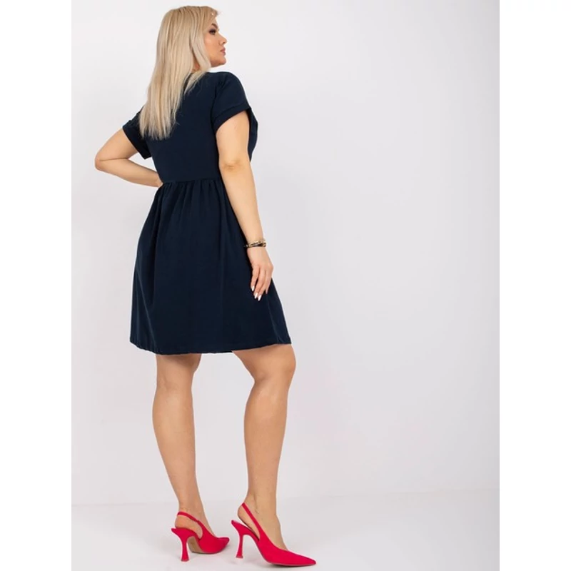 Molly sötétkék pamut ruha plus size 