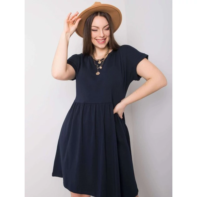 Molly sötétkék pamut ruha plus size 