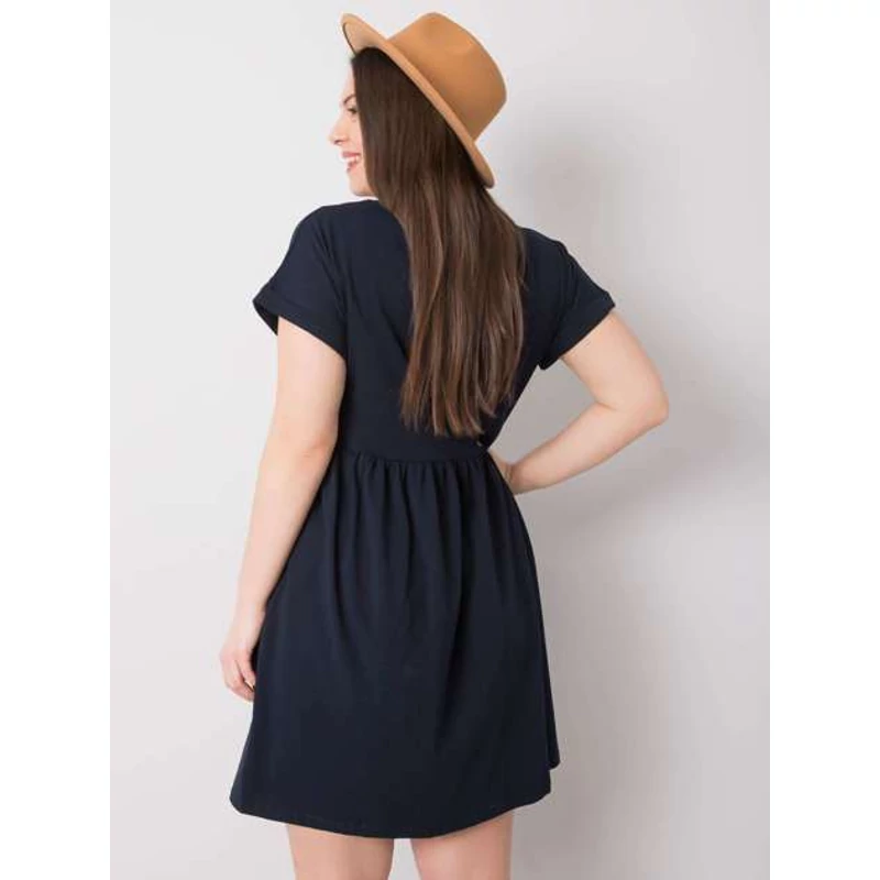 Molly sötétkék pamut ruha plus size 