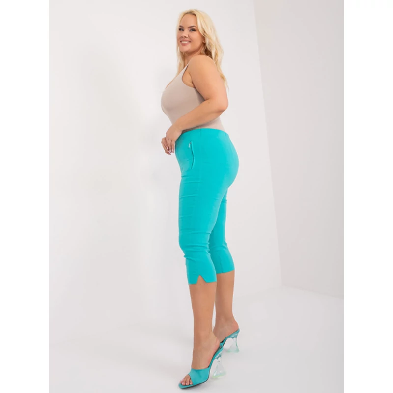 Plus size nyári nadrág türkiz